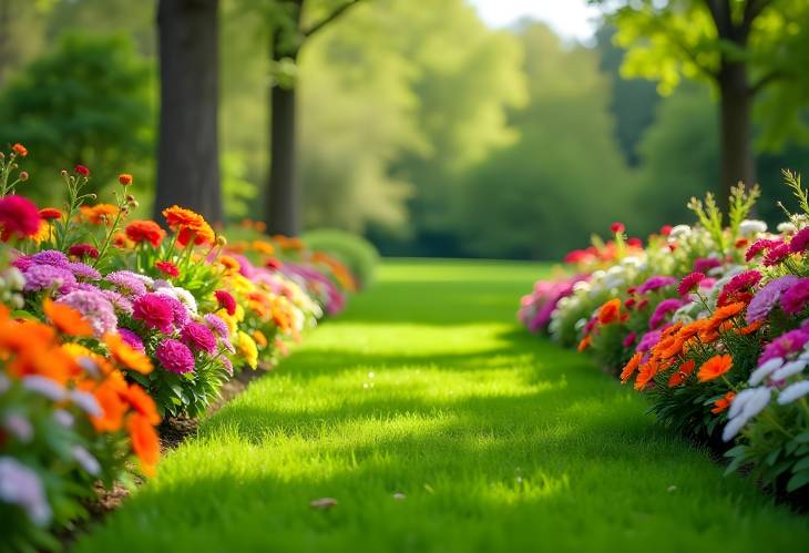 A Colorful Floral Display in Spring Garden